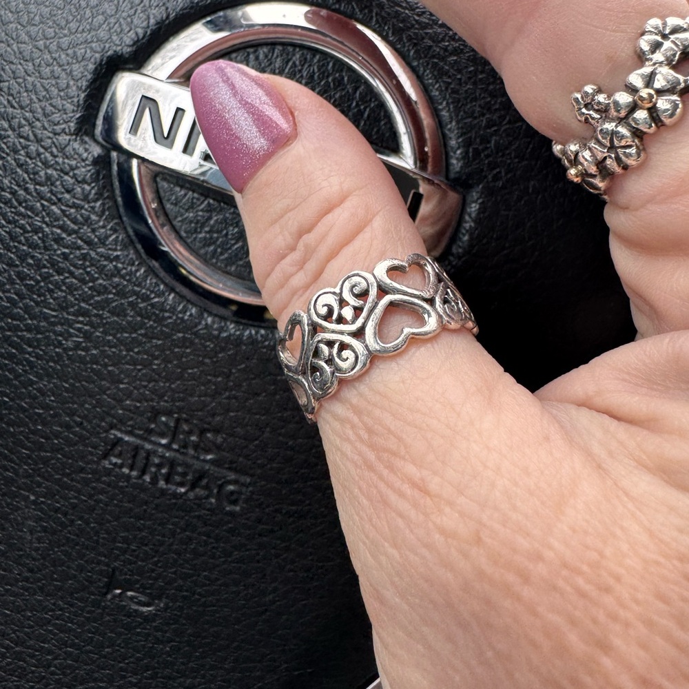 Silver 925 Heart Pattern Ring